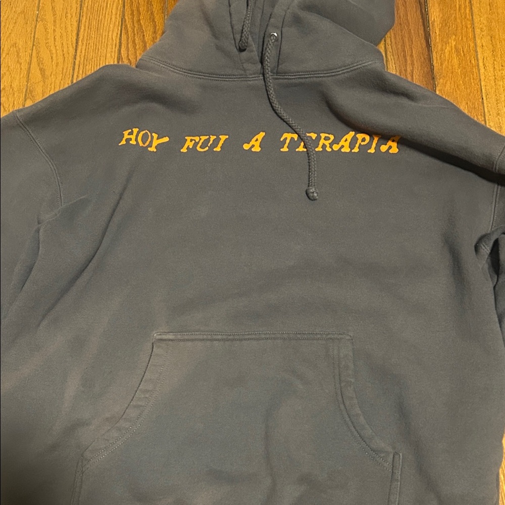 Gray Hoodie with Orange Text